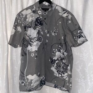 Rag And Bone Made In‎ USA 100% Cotton 1/2 Button Floral Hawaiian Camp Shirt XL
